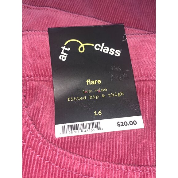 Art Class Junior Pink Corduroy Flare Pants Low Rise Retro Stretch Denim Size 16 - Picture 11 of 11